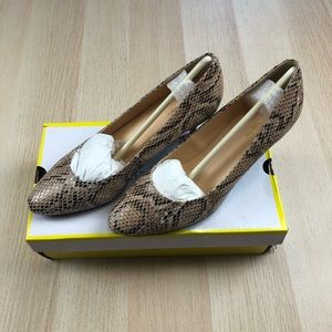 Liz Claiborne LC Joelle Natural Snake Print Heels